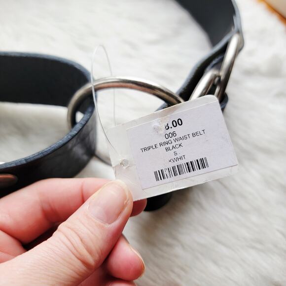 Kim White Triple Loop Leather Belt Size S main image 5
